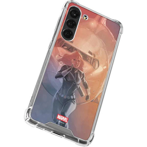 Marvel Black Widow Running Galaxy S24 FE Clear Case